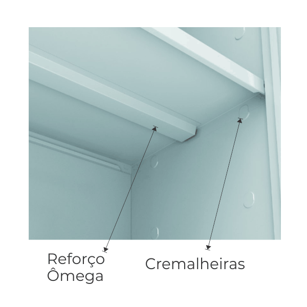 Armário de Aço Cinza com 02 portas – PA 70 – 1,70x 0,71x:0,31 – Chapa 26 - 3108 - Imagem 3